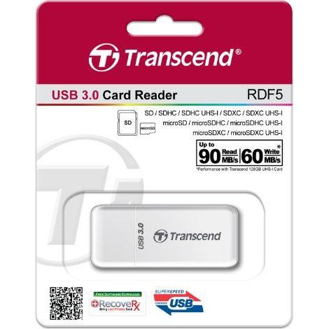 Transcend TS-RDF5W - Card Reader, extern, USB 3.0, weiß, RDF5 (1/5)