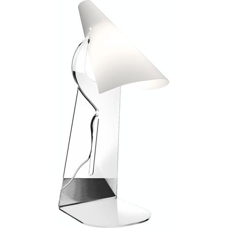 Lampada Da Scrivania Moderna Calle Polilux ® Trasparente E Metallo 1 Luce E14