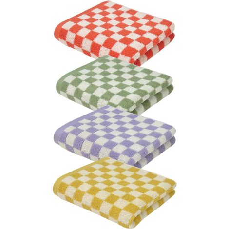 SECFOU Lot de 4 gants toilette en polaire corail , serviettes douces et absorbantes pour le bain vis (1/5)