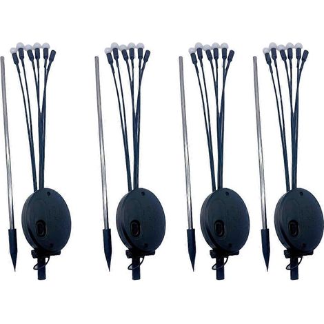 Lot de 4 lampes solaires lucioles, lampes de jardin étanches pour extérieur, lumière chaude --- (1/5)