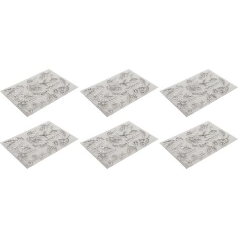 Lot de 6 tampons clairs fleurs décoratives TPR, poinçons innovants pour scrapbooking, création de cartes DIY, albums photos et décoration T1992 (1/5)