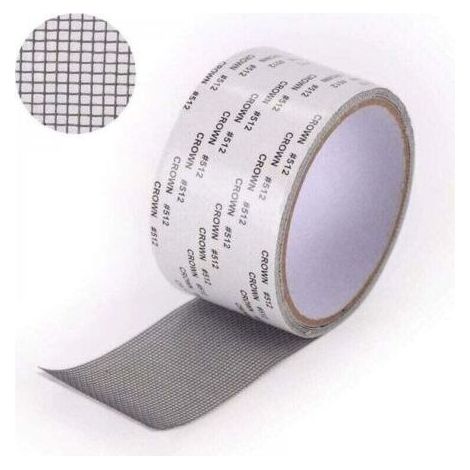 Ruban Adhesif Reparation Moustiquaire - Patch Repare Moustiquaire Réparation de Fenêtre Kit de Moustiquaire Adhesive Reparation Réparer Moustiquaire 5 x 2m (gris)-- (1/5)