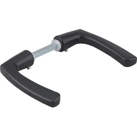 1 Paire - Béquille de porte - Carré 7x110 mm - Pour porte d&39entrée jusqu&39à 70 mm avec serrure - Aluminium - Noir - 7x110 cm (1/3)