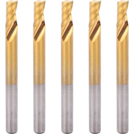 Lot de 5 fraises CNC en acier rapide hélicoïdales 4x8x45mm pour défonceuse (1/5)