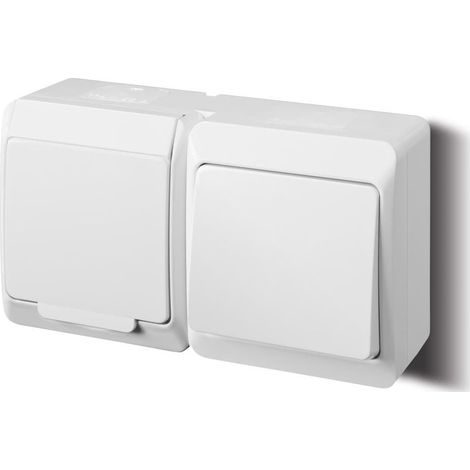 Enchufe individual Hermes con o sin interruptor monopolar 2P+Z+ blanco 0327-12