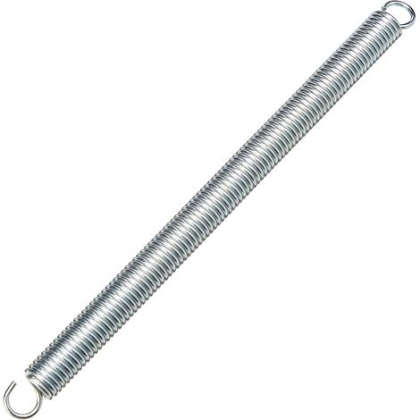 Ressort de Tension à Double Crochet - 1 Pièce - Acier Galvanisé - Résistance Corrosion et Traction - Bricolage et Suspension - Ø1,8mm L200mm (1/4)
