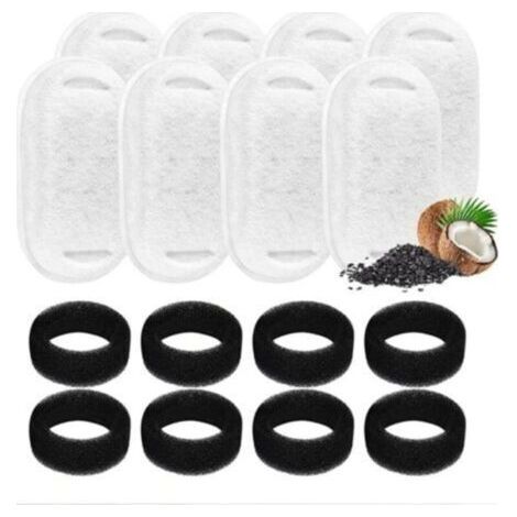 8+8 pieces Replacement filter for fountain, Cat Water Fountain Filter, Cat Replacement Fountain Filters, Set of Fountain filters and foam filters, for Cat Water Fountain. (1/5)