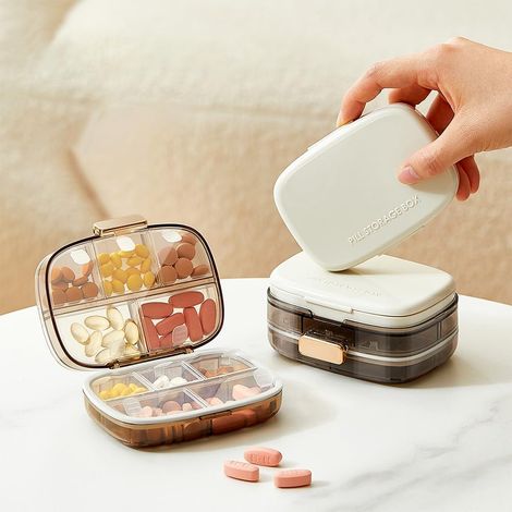 (3 Artikel) Reise-Pillendose, tragbare Pillendose, passt in eine Brieftasche oder Hosentasche, Pillendose für den täglichen Gebrauch, bietet Platz für Pillen usw.