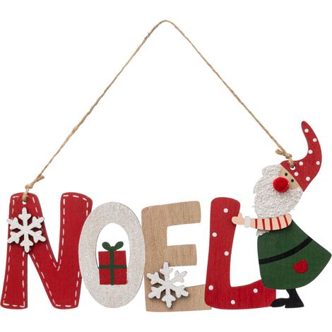 Suspension de Noël en Bois avec déco H 22 cm - Feeric Christmas