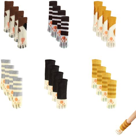 Chaussette pour Chaise avec Design de Pattes de Chat Mignon, 24 pièces, élastique, Anti-Glissement, protège Le Sol, pour chaises, Tables et Meubles – Multi-Usage, Machine Lavable (1/5)