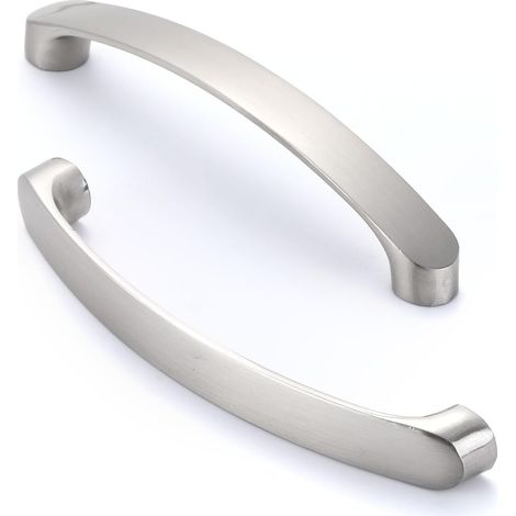 10 Poignée de meuble, Aluminium, Trou 96mm, Argent, Armoire cuisine