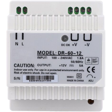 DR-60-12 Power Supply High Precision Single Output PWM Din Rail 60W (1/5)