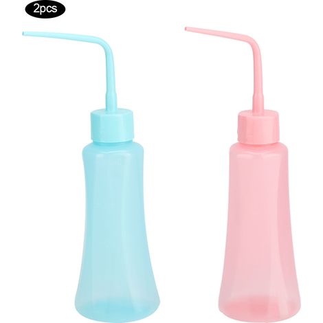 Arrosoir en plastique bec coudé 250ml lot de 2 rose bleu arrosage précis plantes d'intérieur extérieur facile à utiliser (1/5)