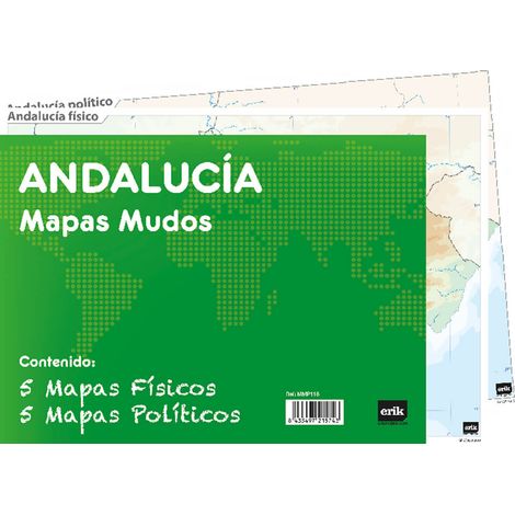 Pacchetto 10 mappe mute in andalusia politica fisica