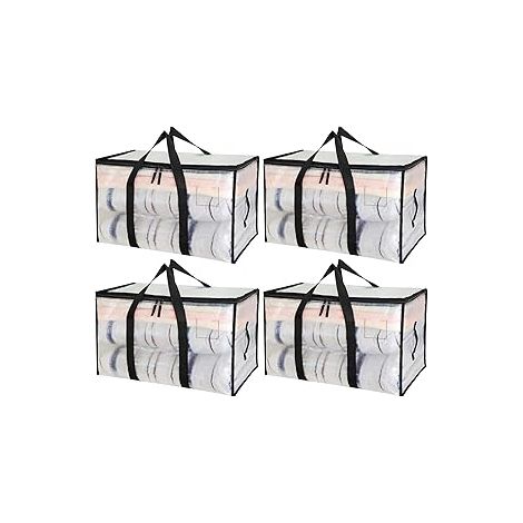 Stück große Aufbewahrungsboxen für Kleidung, durchsichtige bewegliche Boxen, Aufbewahrungstaschen für Kleidung, Kleiderdeckel mit Griff zum Aufbewahren und Organisieren von Kleidung (1/2)