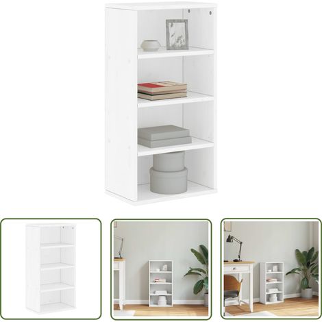 vidaXL Beistellschrank ODDA Weiß 40x24x79 cm Massivholz Kiefer (1/5)