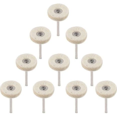 10Pcs Roue de polissage 25mm Laine Feutre Polissage Roues Foret Grinder Roues Brosses Outil Rotatif Avec Poignée (1/5)
