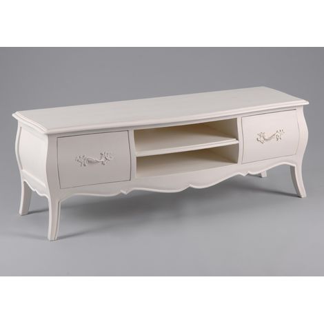 Amadeus - Meuble TV en bois blanc cassé L120 cm Murano (1/6)