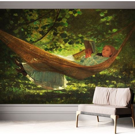 Carta da parati autoadesiva - Fotomurale adesivo - design elegante - stile moderno - Relax sull'amaca 312x219 cm (1/5)