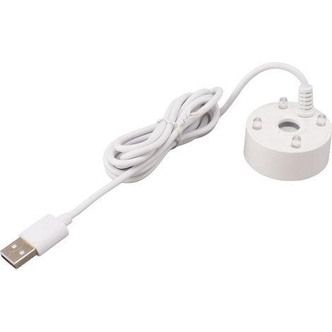 5V Ultraschall-Zerstäuber, USB-Nebelbrunnen mit farbiger LED für Teich, Aquarium, Ziersteine, Waschbecken, Weiß (1/5)