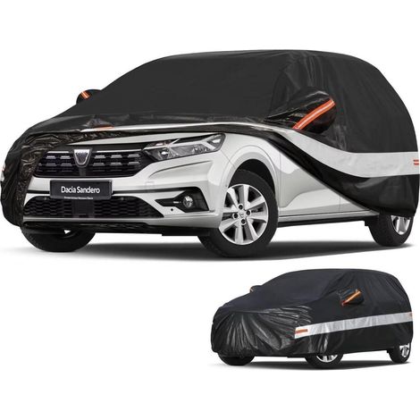Autoabdeckung 10 Schichten 100% Wasserdicht für Dacia Sandero (2008-2025) Schwarz (1/5)