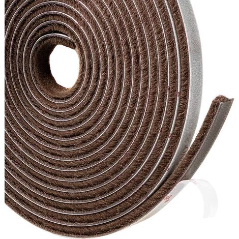Calfeutrage de porte - Joint d'étanchéité autocollant - Pour portes coulissantes, fenêtres et armoires - Marron - 9 mm x 9 mm x 5 m (1/5)