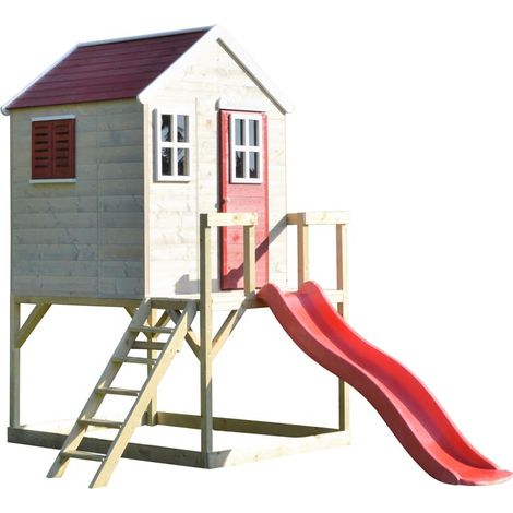 Wendi Toys Holz Stelzenhaus Tiger mit Rutsche 310x350x242 cmx000D (1/5)