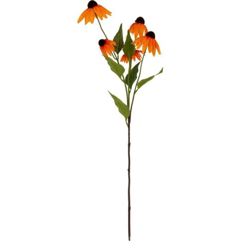 Orange Echinacea Spray Artificial Flower - Plastic - L23 x W13 x H75 cm - Orange