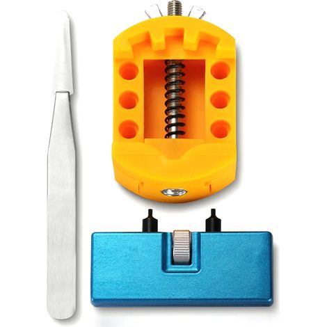 Kit d'outils pour remplacement de pile de montre, outil d'ouverture de boîtier avec support et pince à épiler, adapté à un type de montre (1/5)