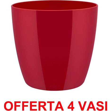 OFFERTA 4 VASO BRUSSELS DIAMOND ROUND 14CM LOVELY RED ELHO