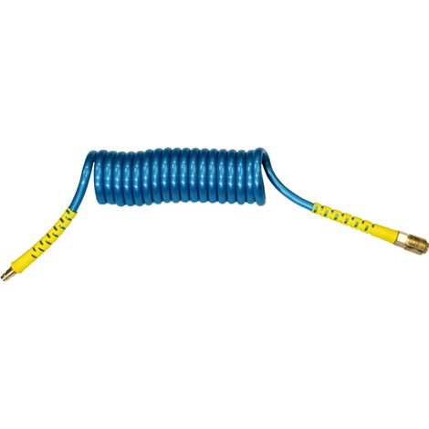 Tubo in poliuretano flessibile spiralato spirale con raccordi per aria compressa - Diametro / Lunghezza: Ø 12x8 mm / 8 mt