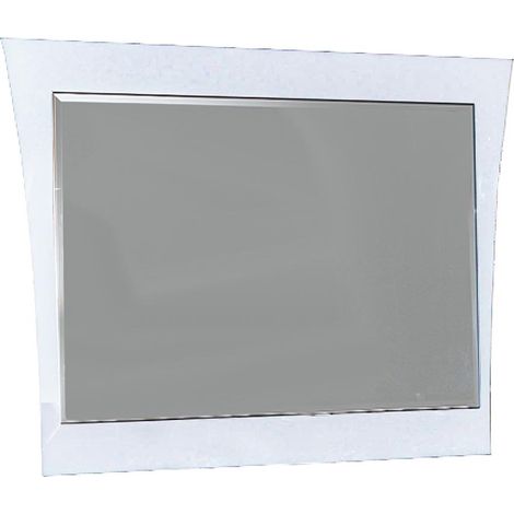 Miroir mural rectangulaire design bois laqué blanc Jade 80cm (1/3)