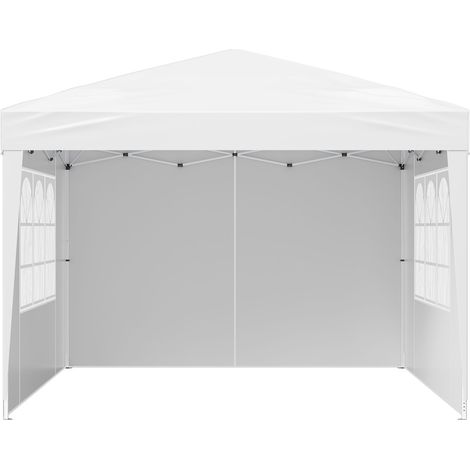 Faltbarer Gartenpavillon 2,95 x 2,95 m mit 3 Wänden und 2 Belüftungsfenstern, höhenverstellbar. Ideal für Veranstaltungen, Terrassen, Gärten, Partys und Parkplätze. (1/5)