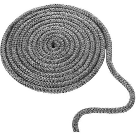 FENOPLASTICAJoint Tressé pour Insert et Poêle, 10mm x 4m Imprégnée de Graphite Joint d'Étanchéité en Fibre de Verre Corde de Joint de Cheminée Remplacement pour Cheminées Poêles à Bois (1/5)