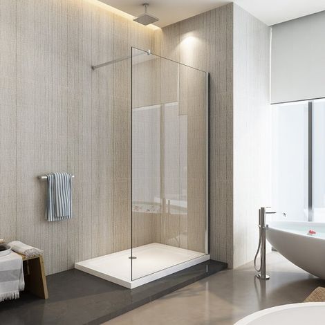 Parete doccia Walk-in cristallo 8mm trasparente anticalcare h.200cm Sicena Vision 75 cm