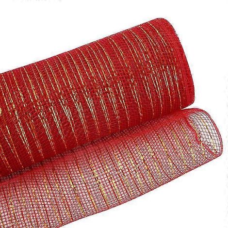 Ruban de soie à paillettes dorées et blanches de 26 cm (10 yards) pour décorer un sapin de Noël, mariage ou maison. (1/5)