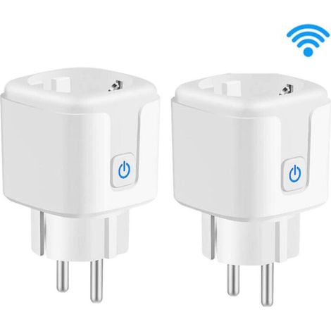 Prise intelligente WiFi pour minuterie de commande à distance vocale sans fil, adaptée à la vie de maison intelligente, 20A, 2 pièce. (1/5)
