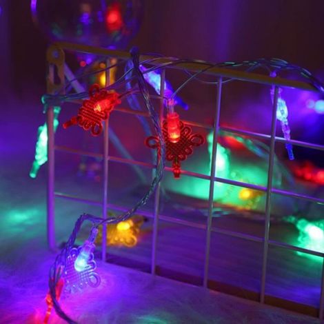 1 Guirlande lumineuse, lanterne rouge, noeud chinois, 10 mètres, 80 LEDs, mariage, Nouvel An (1/4)