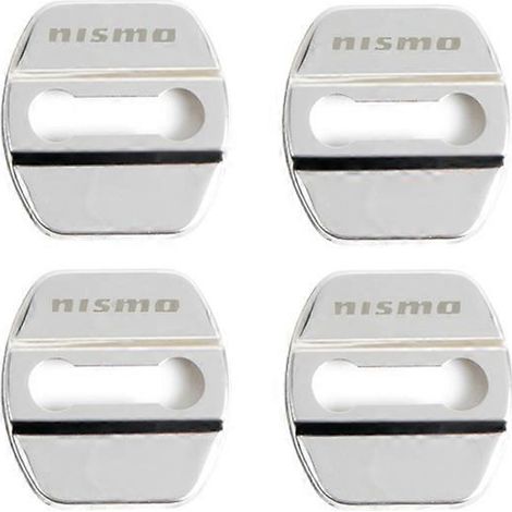 pièces Cache-serrures de porte style automobile, emblème de voiture compatible avec Nissan Nismo, Qashqai, Skyline, X-Trail, accessoires en acier inoxydable - Protection de serrure de porte (1/5)