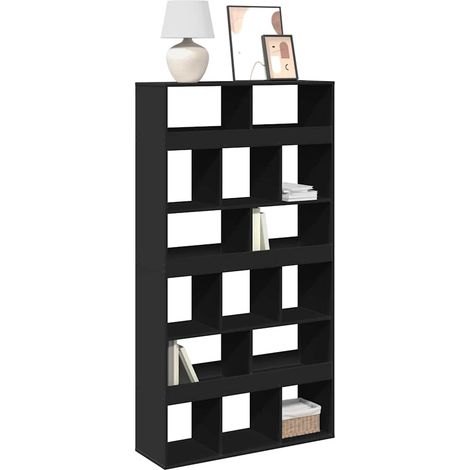 Estantería de madera de ingeniería negra 100x33x187,5 cm