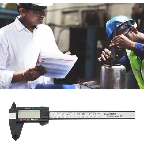 Pied à coulisse numérique de 6 pouces, valeur de mesure maximale de 6 pouces ou 150 mm, pied à coulisse électronique numérique PA66 avec écran LCD extra-large, outil de mesure pour unités impériales e (1/5)