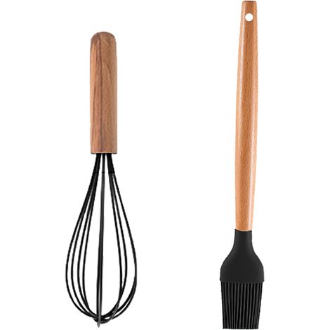 Cuchara Y Espátula De Silicona - Mango De Madera - Resistente Al Calor - Aptas Para Lavavajillas - 2 Unidades (1/5)