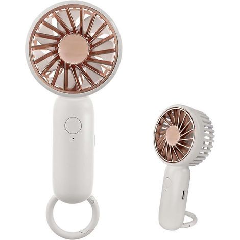 Mini portable fan, powerful desk fan with loop, cute design, 3 speeds, compact and lightweight, rechargeable for makeup. - AquaForge (1/5)