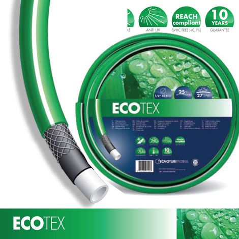 Tubo Acqua Retinato Irrigazione Giardino Prato 5/8''(15mm) PVC 4 Strati 25m Verde STI