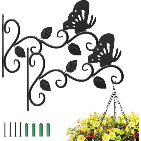 Pot de fleurs mural, [2 pièces] 30 cm, style vintage, pour jardin intérieur/extérieur (1/4)