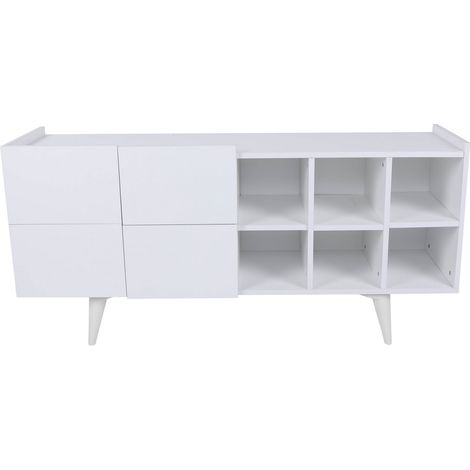 Buffet bllanc 4 portes 6 niches Tika 150cm (1/5)