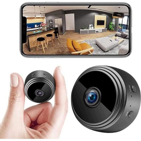 1 Mini Caméra, 1080p, WiFi 2,4 GHz, Détection de mouvement, Vision nocturne, Intérieur (1/4)
