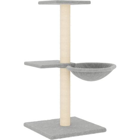 Tiragraffi per gatti Mobili per arrampicata su torre Tiragraffi piattaforma da arrampicata con tiragraffi in sisal leggero 72 cm grigio 020022614