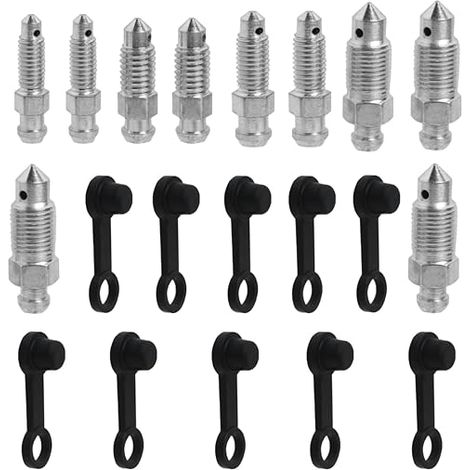Caliper Bleed Screws Dust Cover Carbon Steel Material 5 Sizes M6x1mm M7x1mm M8x1.25mm M10x1mm M10x1.25mm Brake Bleeder Screws Motorcycles Electric Vehicles (1/5)