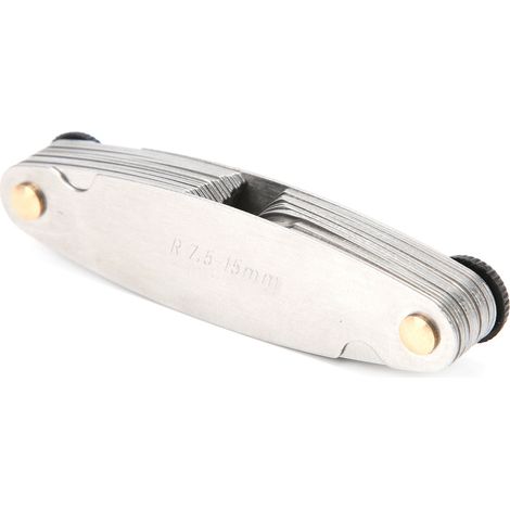 Gewindesteigungslehre metrisch/imperial Edelstahl Dimensionsmesswerkzeug R7,5–15 mm (1/5)